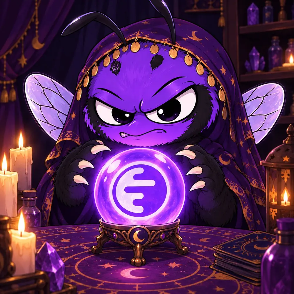 A hornet fortune teller looking into a crystal ball with the Ink logo